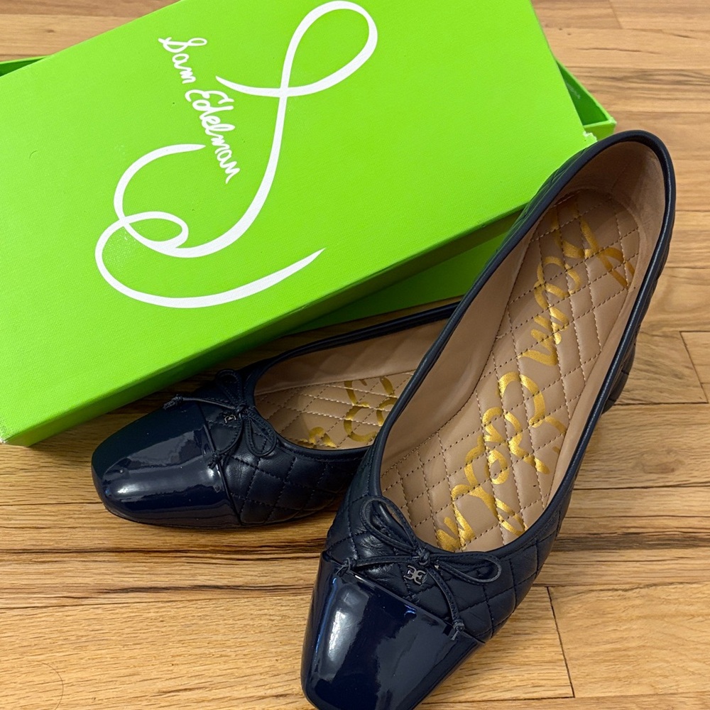 Sam Edelman Navy Quilted Flats